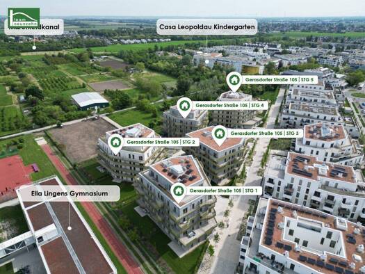 Wohnung zum Kauf - Erstbezug provisionsfrei 480.000 € 4 Zimmer 76,8 m² 1. Geschoss Gerasdorfer Straße 105 Wien 1210