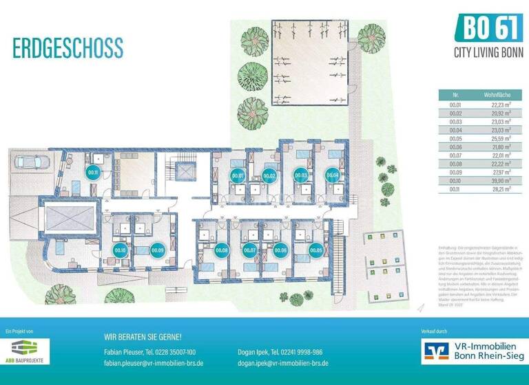 Wohnung zum Kauf - Erstbezug provisionsfrei 255.900 € 2 Zimmer 39,9 m² EG Endenicher Straße 142 Zentrum Bonn 53115