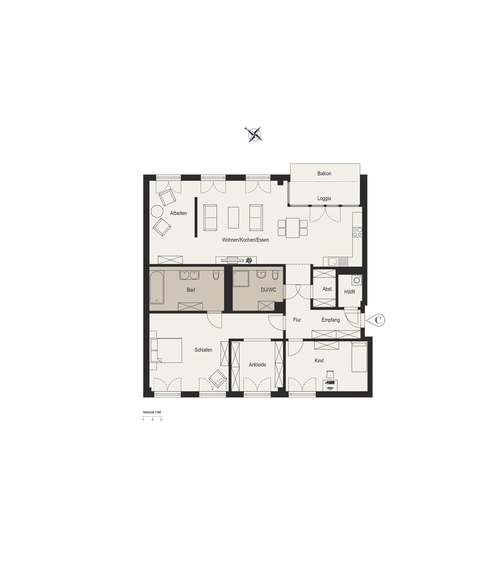 Wohnung zum Kauf provisionsfrei 1.460.000 € 4 Zimmer 154,2 m²<br/>Wohnfläche 3.<br/>Geschoss Düsseltal Düsseldorf 40239