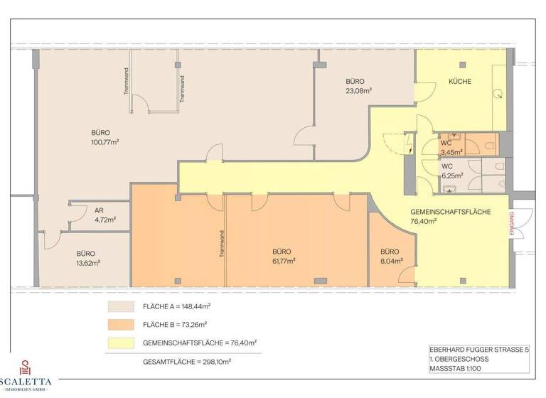 Büro zur Miete 4.025 € 221,7 m² Bürofläche Salzburg 5020