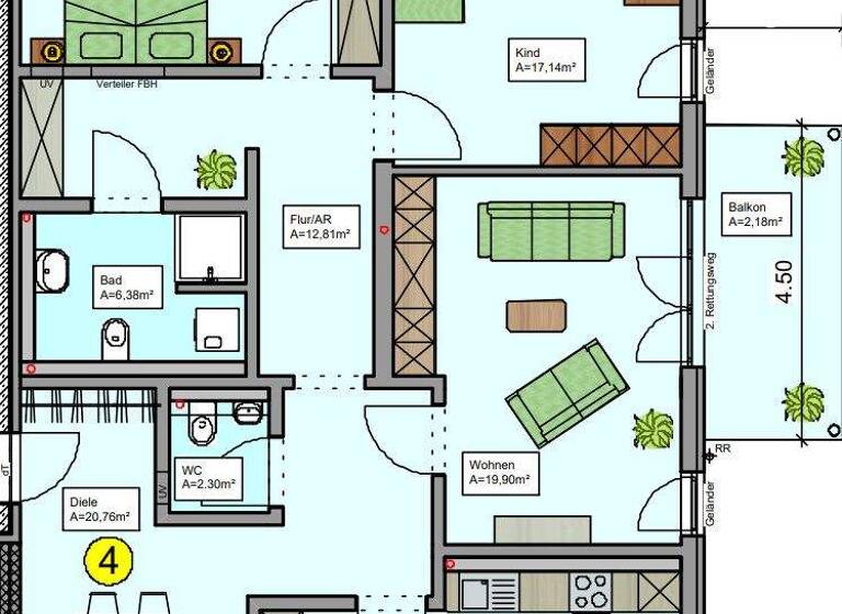 Wohnung zur Miete 978 € 3 Zimmer 108,7 m² 1. Geschoss Herscheid 58849