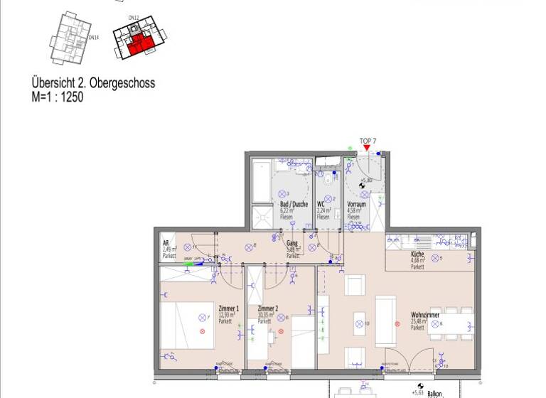 Wohnung zum Kauf - Erstbezug 341.600 € 3 Zimmer 74,9 m² 2. Geschoss Elisabeth Bollenberger - Gasse 10-14 Wiener Neustadt 2700