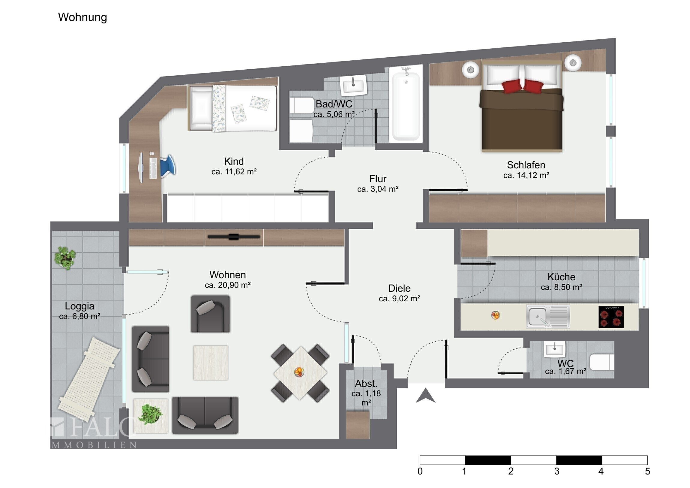 Wohnung zum Kauf 289.000 € 3 Zimmer 77 m²<br/>Wohnfläche 3.<br/>Geschoss Uhlandstraße Nürnberg 90408