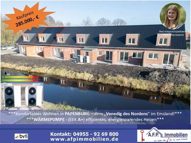 Reihenmittelhaus zum Kauf - Neubau 285.000 € 3 Zimmer 85 m² 215 m² Grundstück frei ab sofort Papenburg - Obenende Papenburg 26871