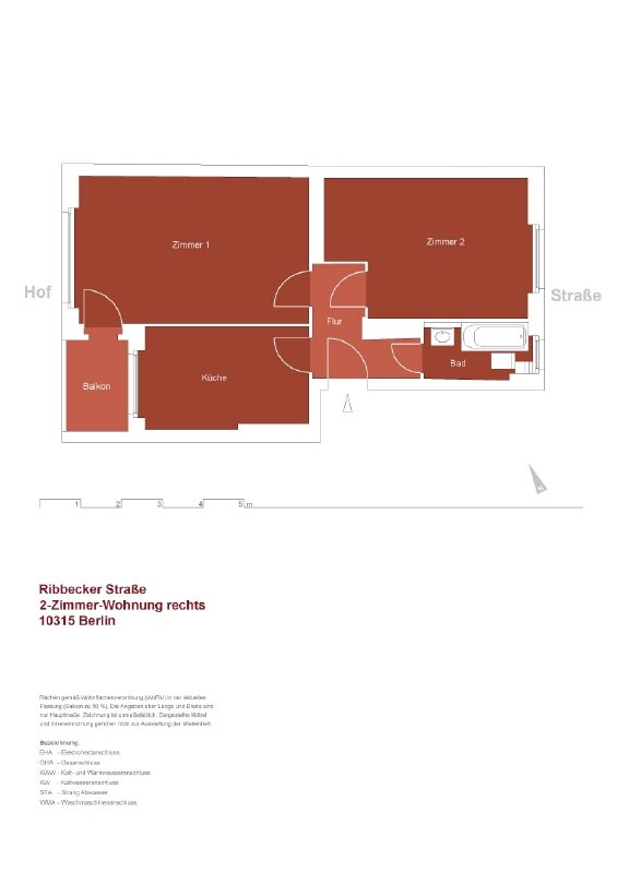 Wohnung zur Miete 783 € 1,5 Zimmer 48,9 m²<br/>Wohnfläche EG<br/>Geschoss Ribbecker Straße 44 Friedrichsfelde Berlin 10315