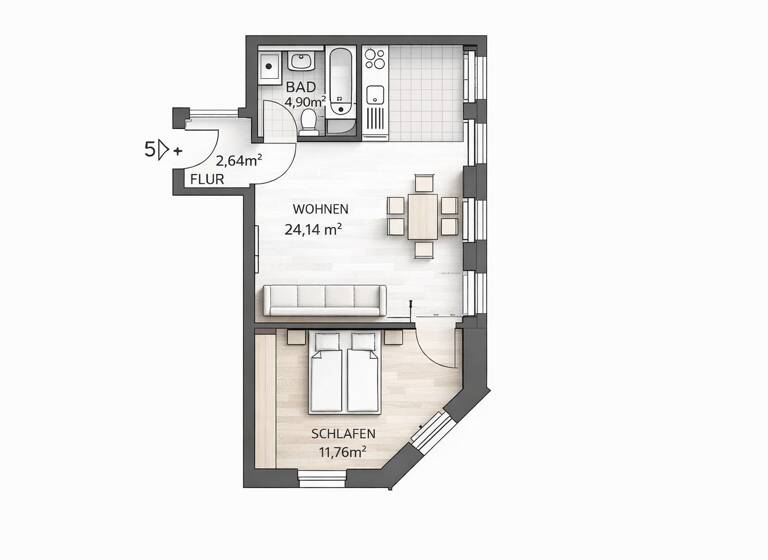 Wohnung zum Kauf 115.000 € 2 Zimmer 44,1 m² 1. Geschoss Mockau-Süd Leipzig 04357