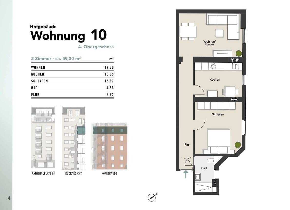 Wohnung zum Kauf provisionsfrei 389.000 € 2 Zimmer 59 m²<br/>Wohnfläche 4.<br/>Geschoss ab sofort<br/>Verfügbarkeit Neustadt - Süd Köln 50674