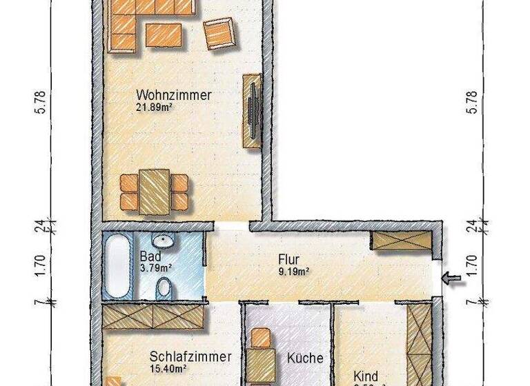 Wohnung zum Kauf 155.000 € 3 Zimmer 75 m² 3. Geschoss Misburg-Nord Hannover / Misburg-Nord 30629