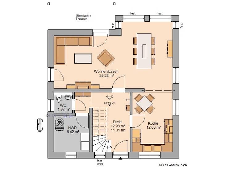 Einfamilienhaus zum Kauf provisionsfrei 724.400 € 4 Zimmer 116 m² 2.200 m² Grundstück Bindersleben Erfurt 99092