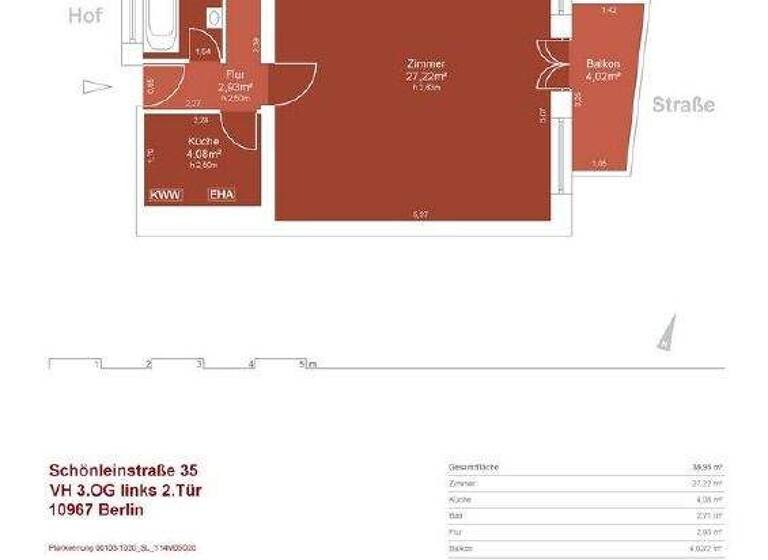 Studio zur Miete 702 € 1 Zimmer 39 m² frei ab sofort Schönleinstr. 34 Kreuzberg Berlin 10967