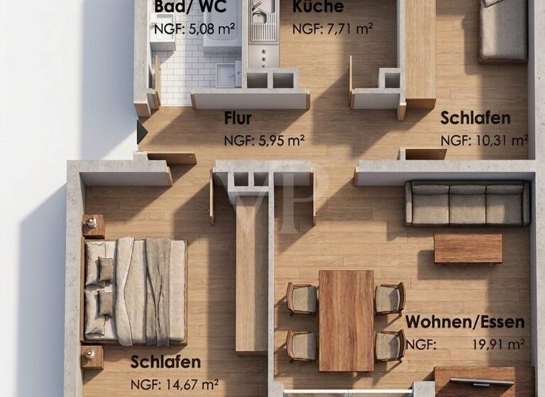 Wohnung zur Miete 610 € 3 Zimmer 65 m² Kitzingen 97318