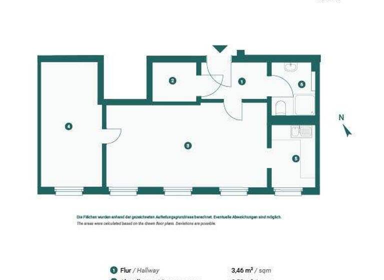 Wohnung zum Kauf provisionsfrei 159.000 € 2 Zimmer 42 m² 1. Geschoss Reichpietschstraße 49 Reudnitz-Thonberg Leipzig 04317