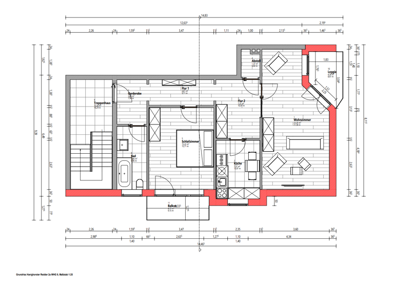 Wohnung zum Kauf 299.000 € 2 Zimmer 75 m² 1. Geschoss Billstedt Hamburg 22115