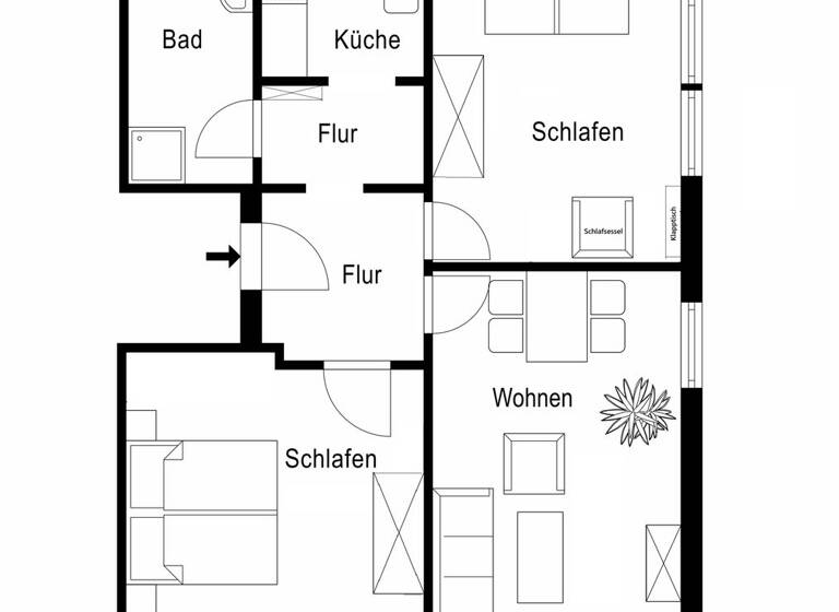 Wohnung zur Miete auf Zeit 1.200 € 3 Zimmer 63 m² frei ab 01.11.2026 Baltrum / Westdorf 26579