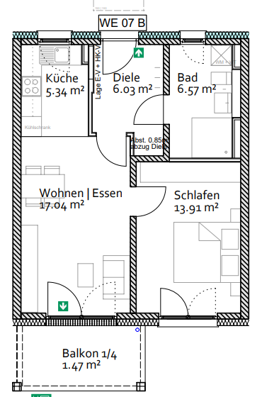 Wohnung zur Miete 810 € 2 Zimmer 50,4 m²<br/>Wohnfläche ab sofort<br/>Verfügbarkeit Süd Schwabach 91126