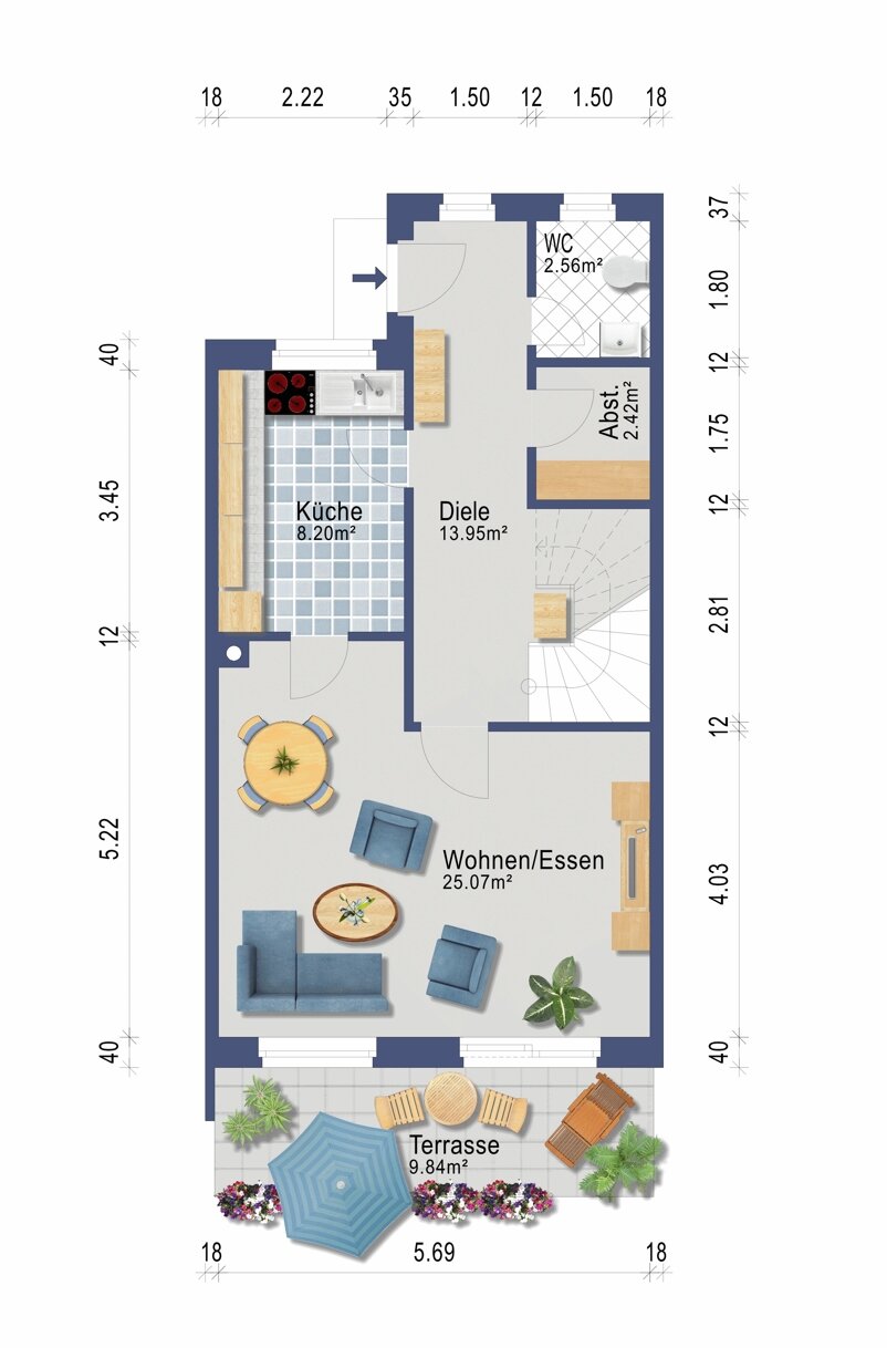 Reihenmittelhaus zum Kauf 240.000 € 3 Zimmer 86,4 m²<br/>Wohnfläche 226 m²<br/>Grundstück Schule Nord Schleswig 24837