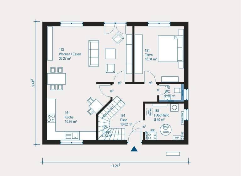 Einfamilienhaus zum Kauf provisionsfrei 541.265 € 6 Zimmer 172,1 m² 623 m² Grundstück Laimnau Tettnang 88069