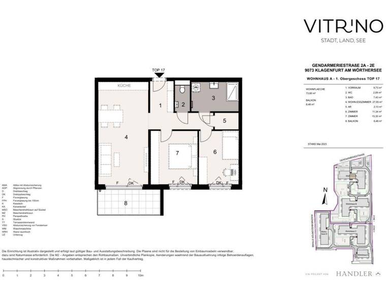 Wohnung zur Miete - Erstbezug 1.116 € 3 Zimmer 73,6 m² St. Peter Klagenfurt,13.Bez.:Viktring 9020