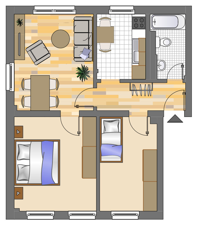 Wohnung zur Miete 419 € 3,5 Zimmer 53,7 m²<br/>Wohnfläche EG<br/>Geschoss Coesfelder Straße 18 Resser Mark Gelsenkirchen 45892