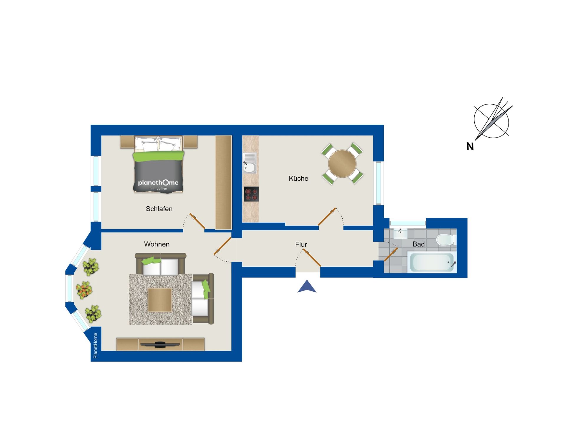 Wohnung zur Miete 950 € 2 Zimmer 63,9 m²<br/>Wohnfläche 2.<br/>Geschoss Panneschopp Aachen 52068