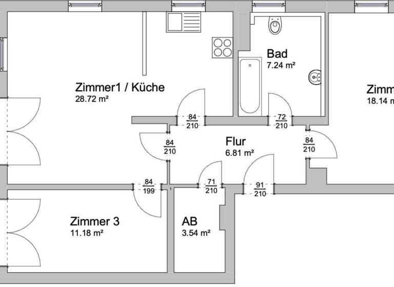 Wohnung zum Kauf 390.000 € 3 Zimmer 84 m² 3. Geschoss Rödelstraße 10 Karlshorst Berlin 10318
