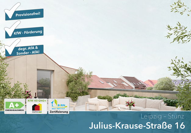 Wohnung zum Kauf - Neubau provisionsfrei als Kapitalanlage geeignet 548.112 € 6 Zimmer 120,2 m² Julius-Krause-Straße 16 Sellerhausen-Stünz Leipzig 04318