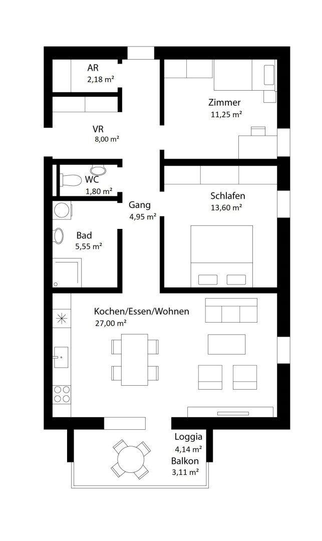 Wohnung zum Kauf 287.680 € 3 Zimmer 74,3 m²<br/>Wohnfläche 1.<br/>Geschoss Landskron Landskron 9523