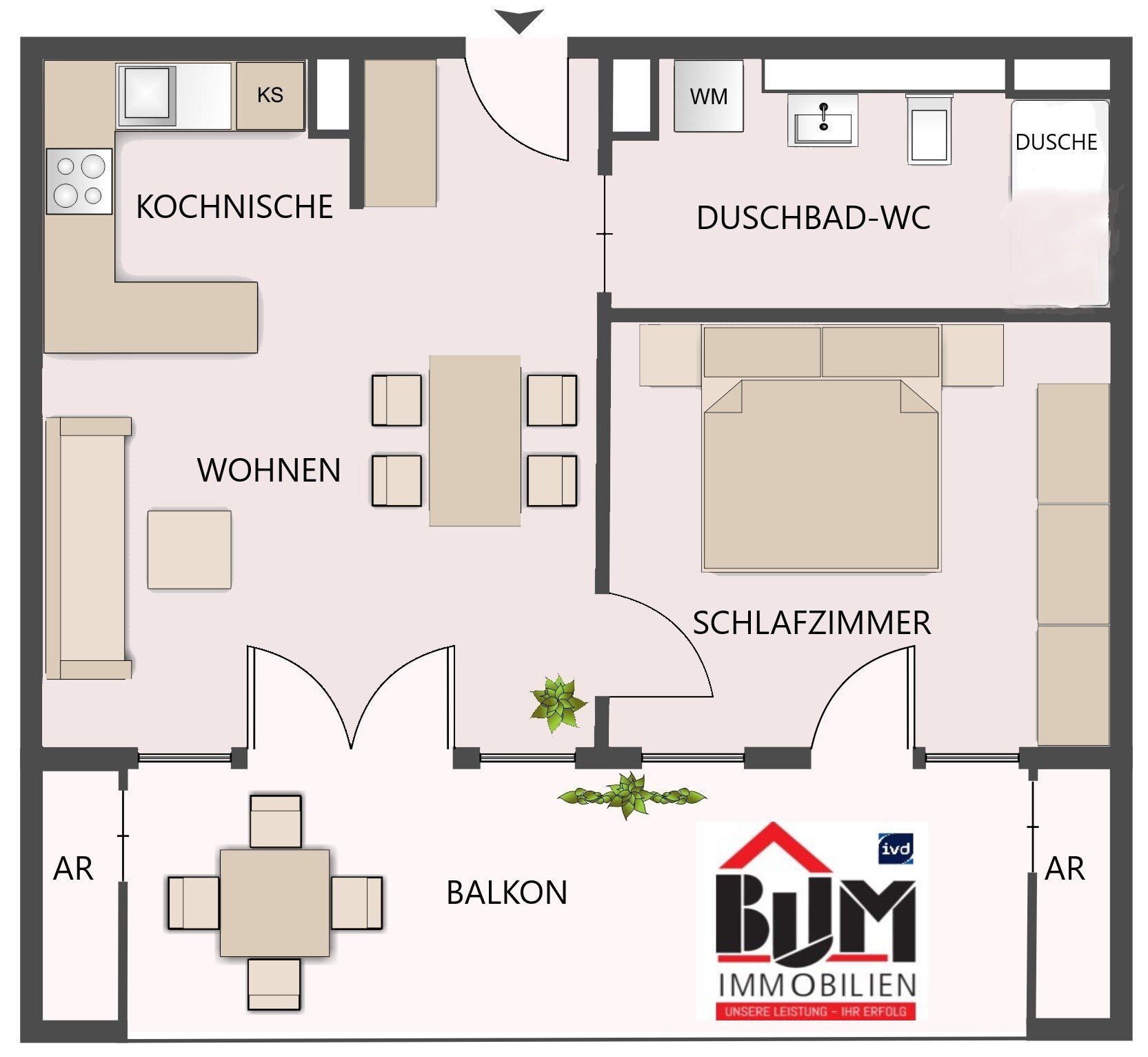 Wohnung zum Kauf 265.000 € 2 Zimmer 51 m²<br/>Wohnfläche Ludwigsfeld Nürnberg 90478