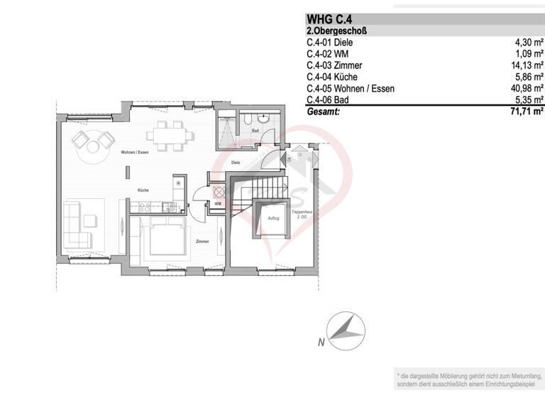 Wohnung zur Miete 990 € 2 Zimmer 72 m²<br/>Wohnfläche 1.<br/>Geschoss Eleonorenstrasse 1 Lampertheim Lampertheim 68623