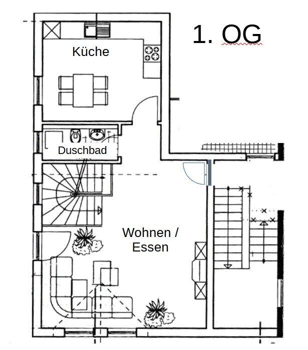 Maisonette zur Miete 550 € 4 Zimmer 100 m²<br/>Wohnfläche 1.<br/>Geschoss ab sofort<br/>Verfügbarkeit Marktplatz 1 Großrosseln Großrosseln 66352