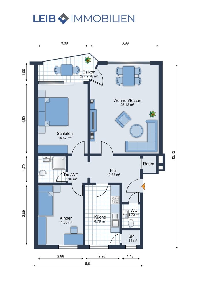 Wohnung zum Kauf 259.000 € 3 Zimmer 79,7 m²<br/>Wohnfläche 1.<br/>Geschoss St. Martin Bamberg 96050