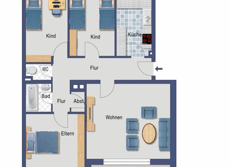 Wohnung zum Kauf provisionsfrei 349.000 € 4 Zimmer 85,3 m² 1. Geschoss Bierstadt Wiesbaden 65191
