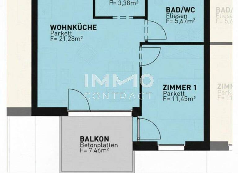 Wohnung zum Kauf - Erstbezug 299.500 € 2 Zimmer 41,5 m² 2. Geschoss Wien 1210