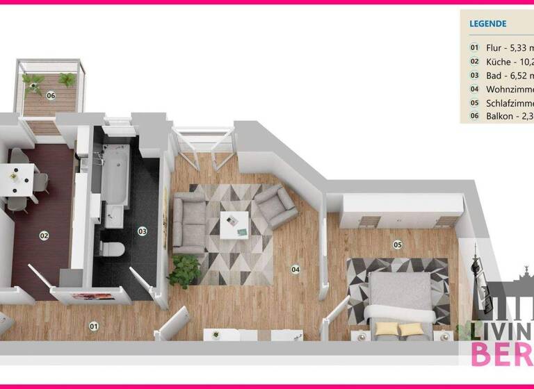 Wohnung zum Kauf 349.000 € 2 Zimmer 57,5 m² 1. Geschoss Prenzlauer Berg Berlin 10439