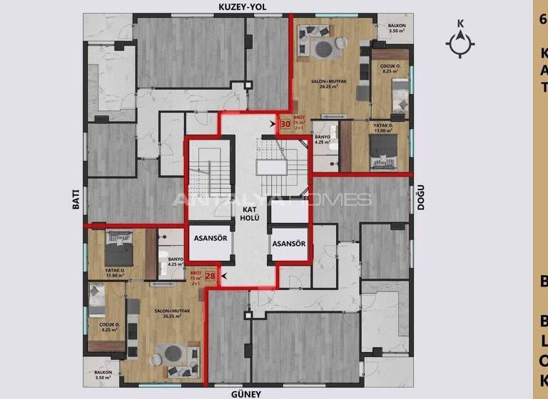 Studio zum Kauf 152.000 € 3 Zimmer 90 m² EG Antalya 07050