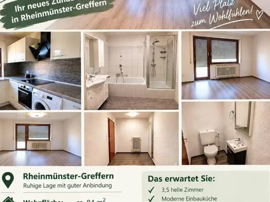 Wohnung zur Miete 900 € 1 Zimmer 84 m² Geschoss 1/4 frei ab 01.11.2026 Greffern Rheinmünster 77836