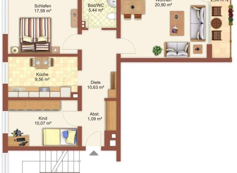 Wohnung zum Kauf 255.000 € 3 Zimmer 76 m² Mühldorf 84453