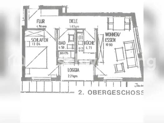 Wohnung zur Miete Tauschwohnung 560 € 2 Zimmer 50 m² 2. Geschoss Lechhausen Augsburg 86165