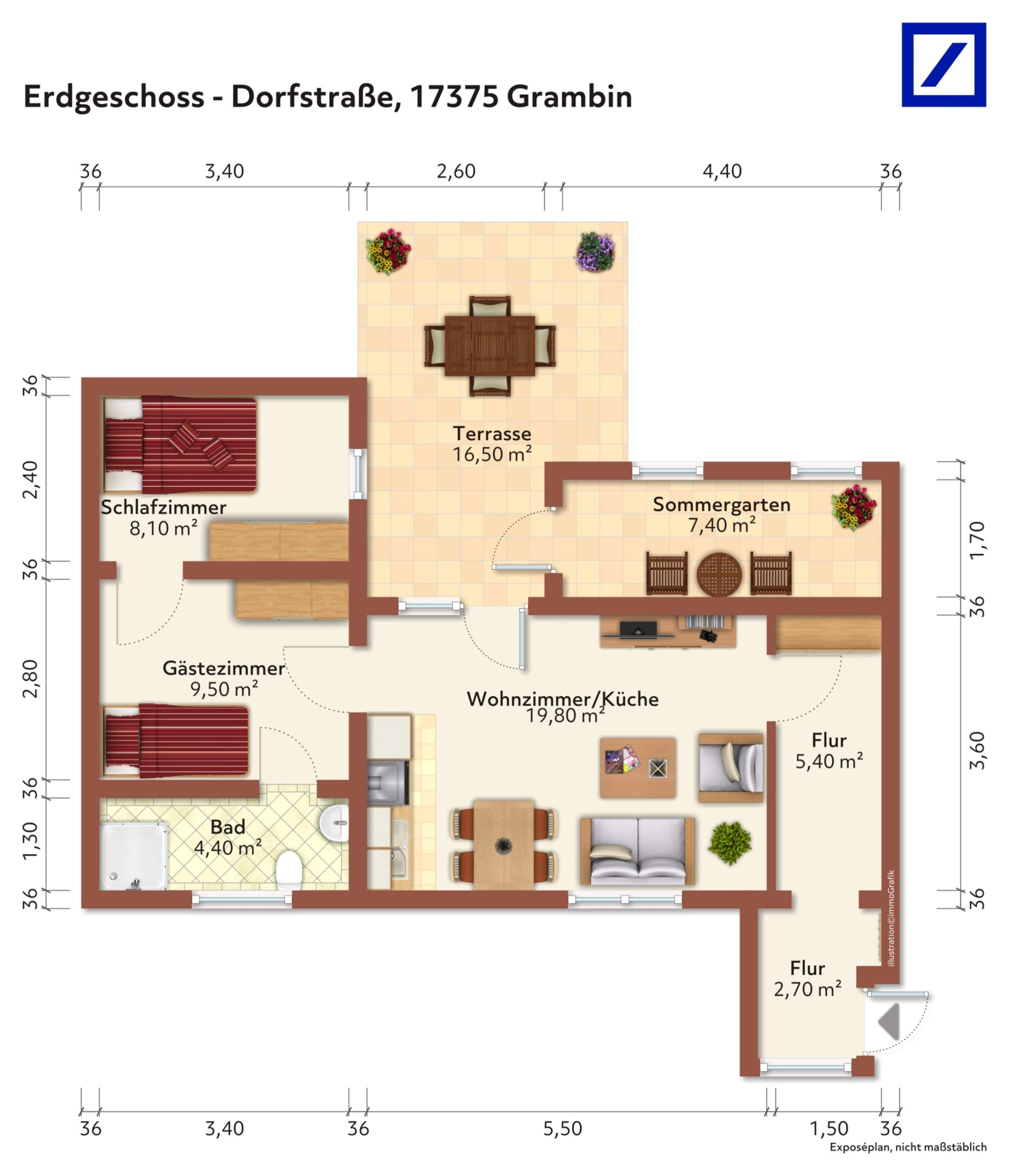 Bungalow zum Kauf provisionsfrei 140.000 € 3 Zimmer 61 m²<br/>Wohnfläche 789 m²<br/>Grundstück Grambin 17375