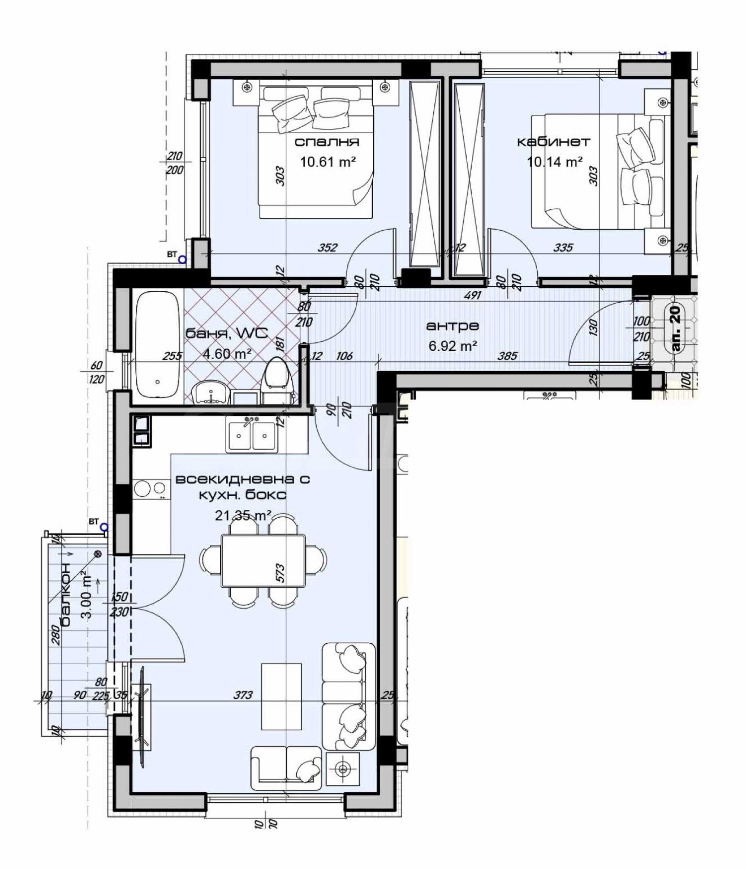 Studio zum Kauf 104.900 € 3 Zimmer 86,6 m²<br/>Wohnfläche Varna