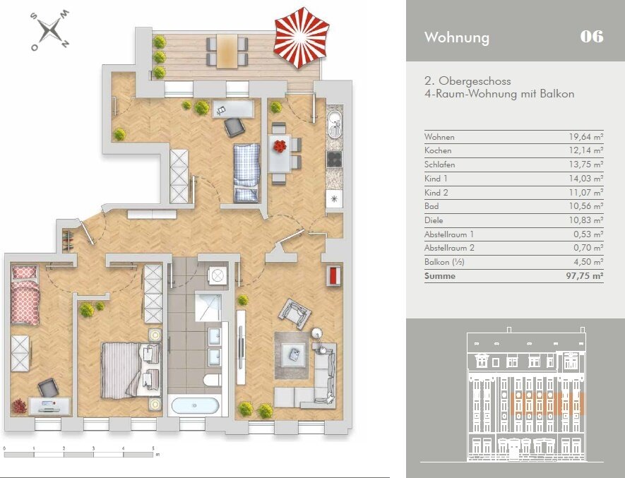 Wohnung zur Miete 820 € 4 Zimmer 97,8 m²<br/>Wohnfläche 2.<br/>Geschoss 01.03.2025<br/>Verfügbarkeit Orthstraße 1 Hilbersdorf 150 Chemnitz 09131