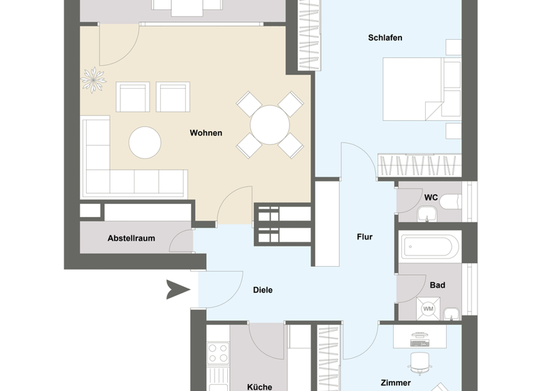 Wohnung zum Kauf 250.000 € 3 Zimmer 84 m² 3. Geschoss City Bayreuth 95444