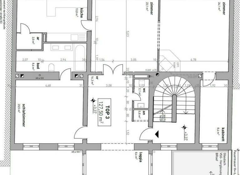 Wohnung zur Miete 1.890 € 3 Zimmer 118,9 m² 1. Geschoss Wien 1130