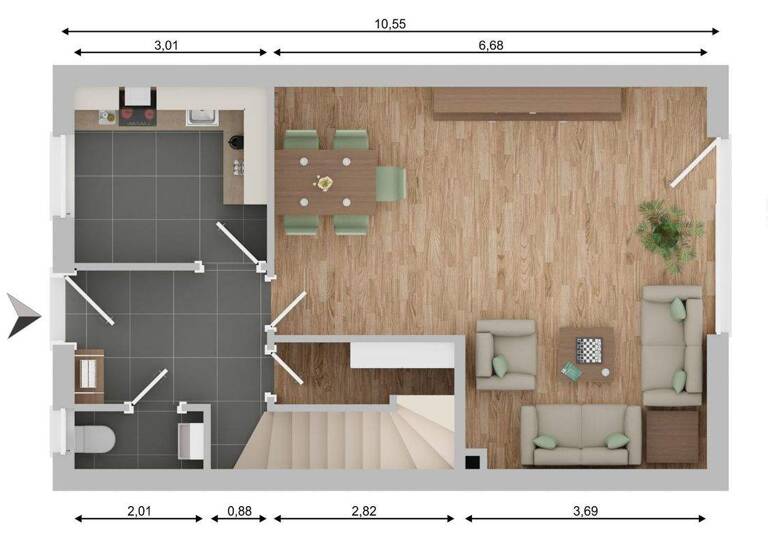Reihenendhaus zum Kauf 319.000 € 4 Zimmer 93,8 m² 300 m² Grundstück Tarup Flensburg 24943