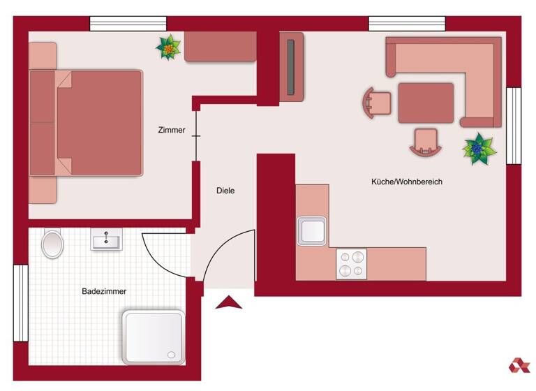 Wohnung zur Miete 644 € 2 Zimmer 31,8 m² EG frei ab sofort Hopfgarten 6361