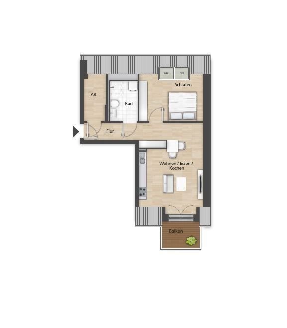 Wohnung zur Miete 890 € 2 Zimmer 61,4 m²<br/>Wohnfläche 2.<br/>Geschoss ab sofort<br/>Verfügbarkeit Lorenz-Krapp-Straße 2 Kasernen West Bamberg 96052