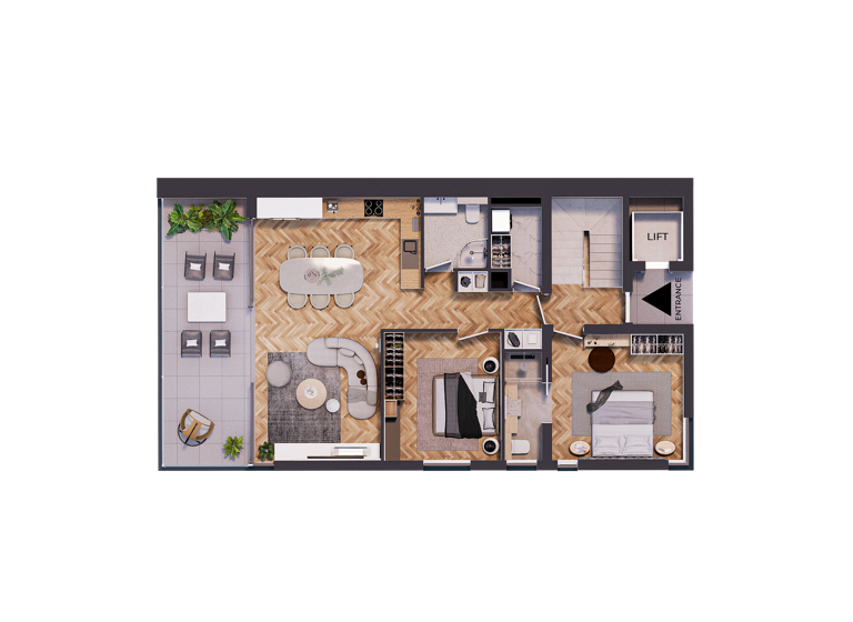 Terrassenwohnung zum Kauf 1.024.343 € 3 Zimmer 94,9 m² 2. Geschoss Okrug Donji 21223