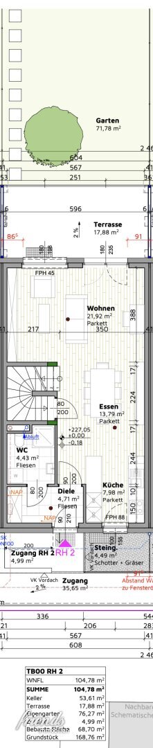 Reihenmittelhaus zur Miete 1.976 € 4 Zimmer 104,8 m²<br/>Wohnfläche 168,8 m²<br/>Grundstück ab sofort<br/>Verfügbarkeit Bahnstraße Tattendorf 2523