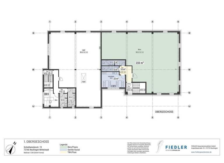 Bürofläche zur Miete - Erstbezug provisionsfrei 280 m² Bürofläche Schießwieslenstraße 19 Mittelstadt Reutlingen 72766