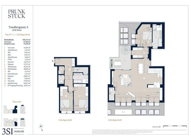 Wohnung zum Kauf - Erstbezug 2.549.000 € 4 Zimmer 183,7 m² Tendlergasse 3 Wien 1090